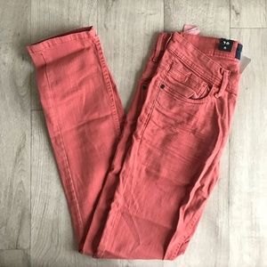 Bershka Coral/Pink Stretch Jeans
